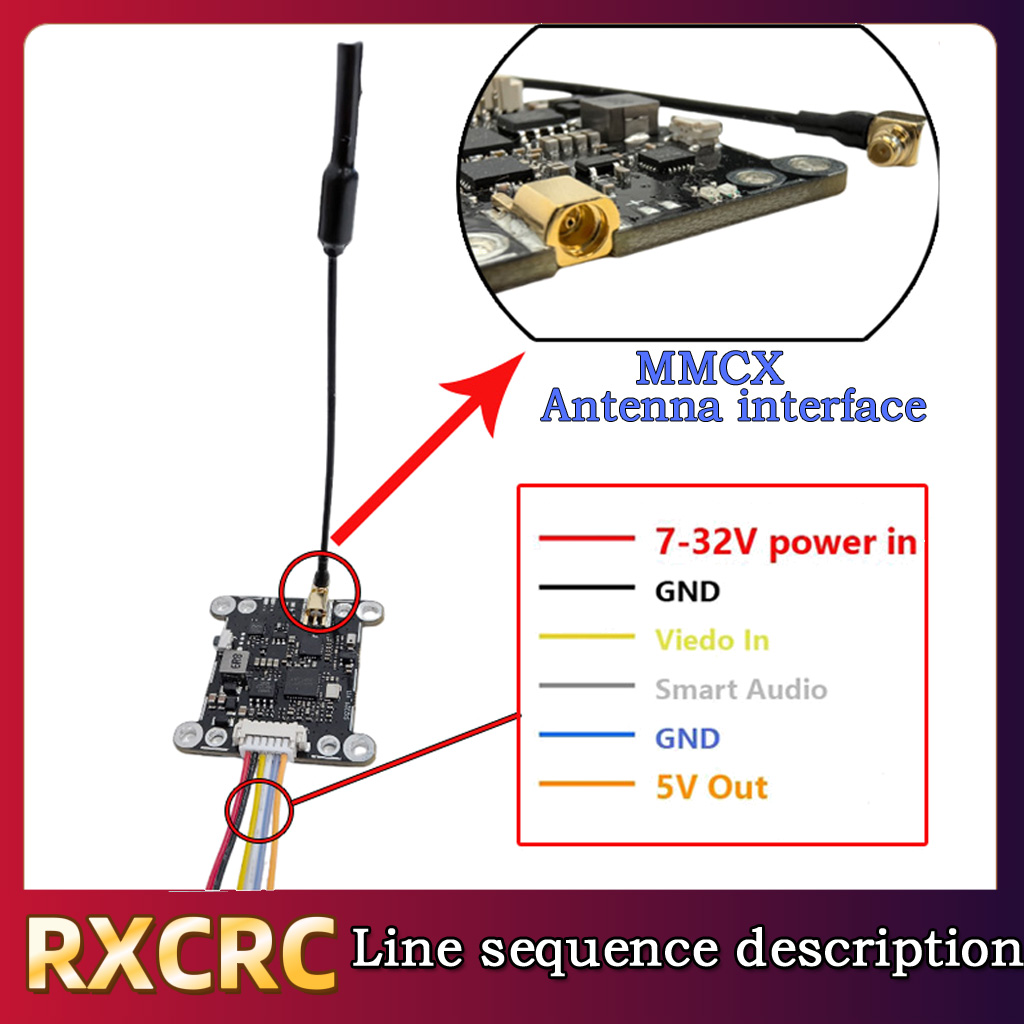 Módulo RXCRC 5.8G 48CH 1.6W VT - Drone Receiver avaliação e preço